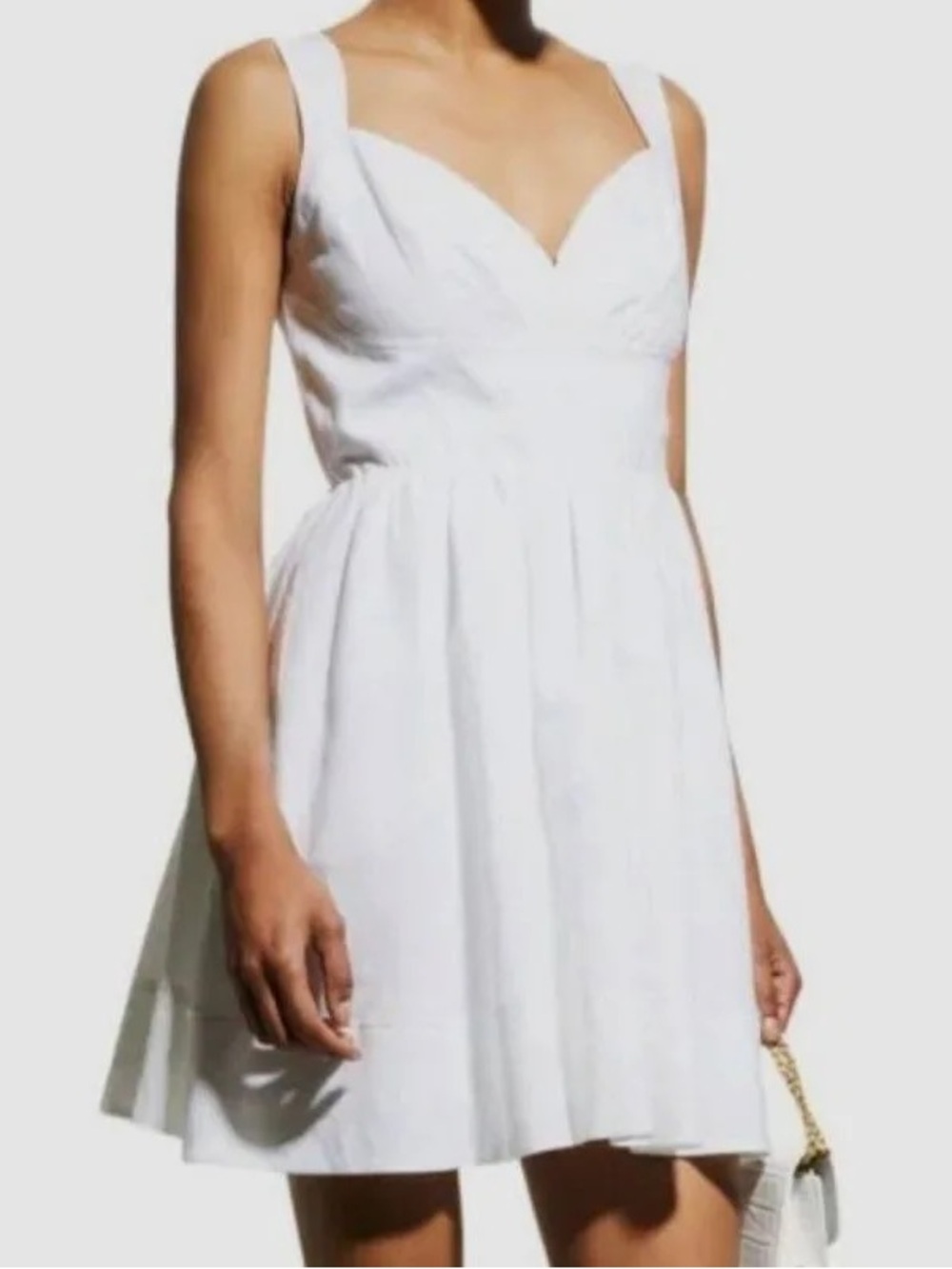 Milly White Sweetheart Neck Mini Dress